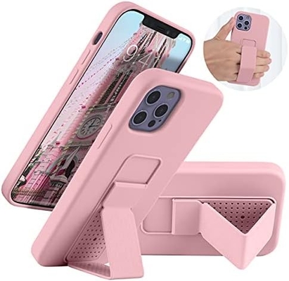 Silicone Kickstand Case Compatible with iPhone 11 case(6.1 in) Vertical and Horizontal Stand Hand Strap Metal Kickstand
