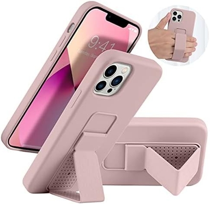Silicone Kickstand Case Compatible with iPhone 11 case(6.1 in) Vertical and Horizontal Stand Hand Strap Metal Kickstand