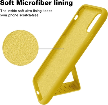 Silicone Kickstand Case Compatible with iPhone 11 case(6.1 in) Vertical and Horizontal Stand Hand Strap Metal Kickstand