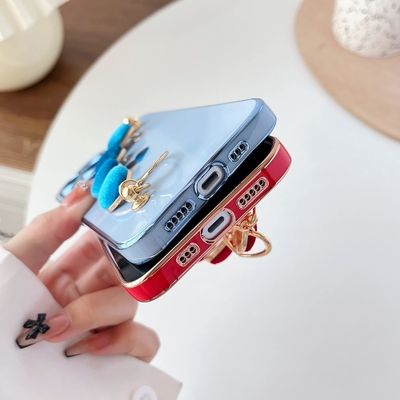 for iPhone 12 Pro Max Case,Cute Plating Love Heart Wrist Strap Chain Bracelet Soft Compatible with