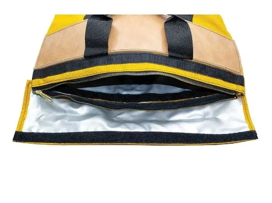 Fire Resistant Courier Bag – Made to Order With the tuff hide trim, square bottom, durable webbed handles and built in lock it is surely a valued product in every office, mail room or warehouse!