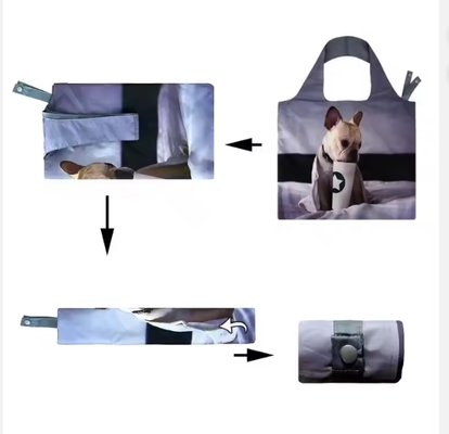 Wholesale RPET recycled polyester durable large shopping reusable grocery tote bags