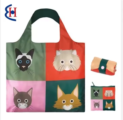 Wholesale RPET recycled polyester durable large shopping reusable grocery tote bags