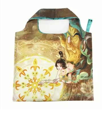 Wholesale RPET recycled polyester durable large shopping reusable grocery tote bags