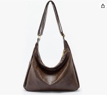 Hobo Bags for Women, Ultra Soft Foldable Vegan Leather Shoulder Handbag, Stylish Slouchy Tote Purses