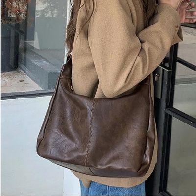 Hobo Bags for Women, Ultra Soft Foldable Vegan Leather Shoulder Handbag, Stylish Slouchy Tote Purses