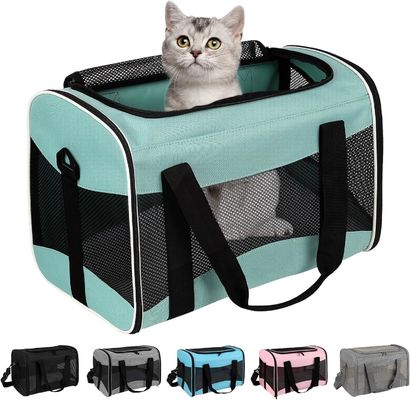 Cat Carrying Case Pet Carrier Airline Approved Protable And Breathable Pet Travel Carrier Removable Fleece Pad, Collapsible Cat Carrier Dog Carrier For Medium Cats Small Cats Dogs