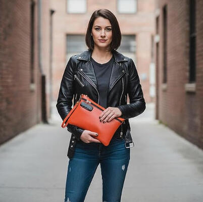 PU Leather Smell Proof Bag with Combination Lock Handy Cosmetic Bag with Handle Travel Money Cash Bag, Bank Pouch with Zipper.