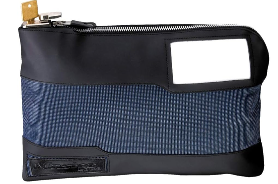 Master Lock Money Bag with Key Lock and Zipper for Cash, 11-1/2 in. Long Locking Portable Travel Money Pouch Protects Passports, Valuables, 7120D, Blue