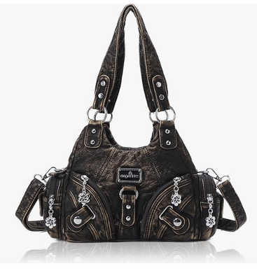 Purses for Women Small Hobo Shoulder Bags Vagen Leather Multi-Pocket Tote Bag with Zipper