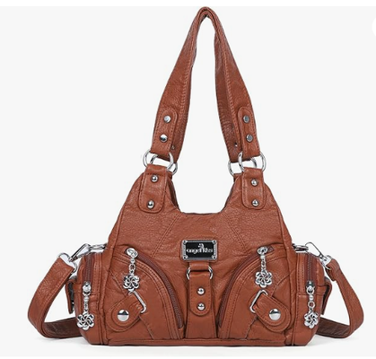 Purses for Women Small Hobo Shoulder Bags Vagen Leather Multi-Pocket Tote Bag with Zipper