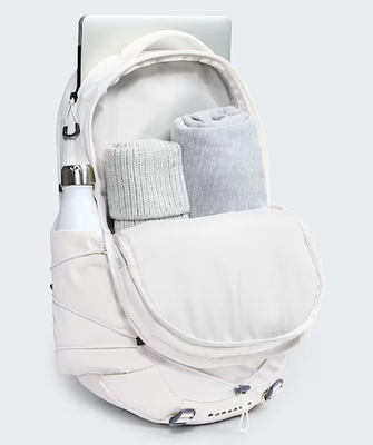 Spacious Waterproof Backpack Bag Featuring External Bungee Compression Side Water Bottle Holders and Comfortable Padded Grab Handle
