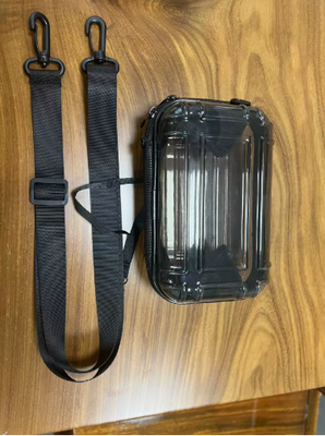 Mini transparent travel makeup bag, 7-inch single-shoulder bag, travel crossbody bag, PC hard shell storage bag, aviation small square bag