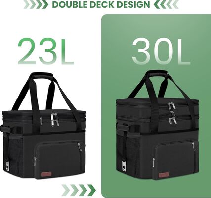 Cooler Bag Double Deck - 60 Can Leakproof Insulated Portable Soft Lunch Cooler, Extra Large Expandable Ice Chest Cooler for Beach, Picnic, Camping, Shopping
