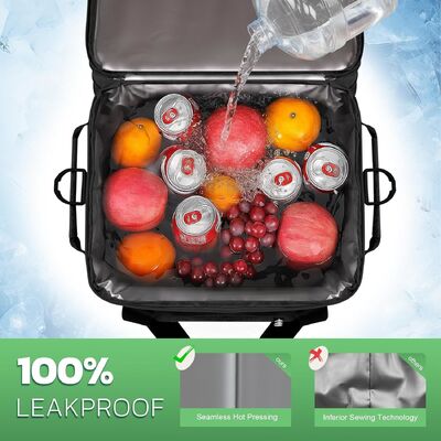 Cooler Bag Double Deck - 60 Can Leakproof Insulated Portable Soft Lunch Cooler, Extra Large Expandable Ice Chest Cooler for Beach, Picnic, Camping, Shopping