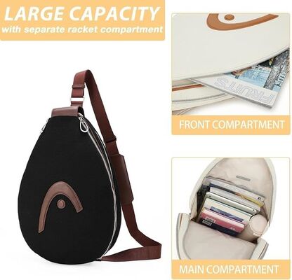 HEAD Racket Bag for Tennis Pickleball Badminton, Black | Waterproof crossbody sling, Polyester & PU, Adjustable, Holds 1-2 Rackets, for Court Practice, Weekend Games & Daily Carry