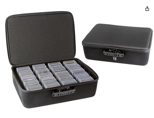 Card Titan Toploader and One Touch Trading Card Storage Box with Zipper Lock - Sports Card Deck Box Fits Up to 400 Sleeved Collectible Sports Cards or up to 80 Magnetic Cases
