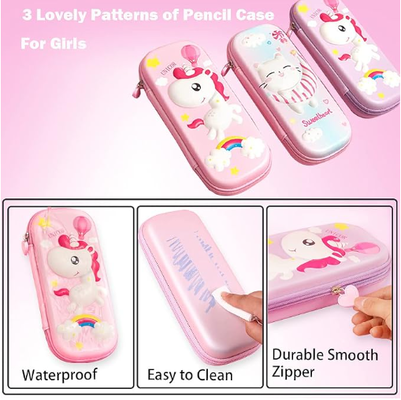 Pencil Case  3D EVA Cat Cartoon Storage Pouch Pen Holder for School Kids Large-Capacity Storage Box Children's Student Gift Stationery Box