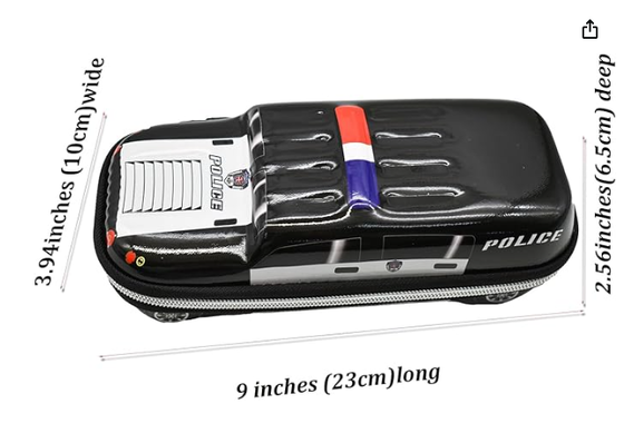 Large Capacity  Pencil Case Storage Cool Pencil Box Car Pencil Pouch Stationery box Black Waterproof and Shock proof Made of EVA Material