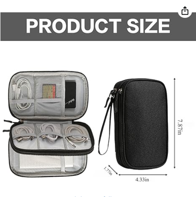 Travel Storage Box - Hard EVA Protective Cover for Mobile Power Bank, Charger, Cable, Phone and Accessories - Portable Storage Bag for Airplane, Business Travel, Home Furnishings
