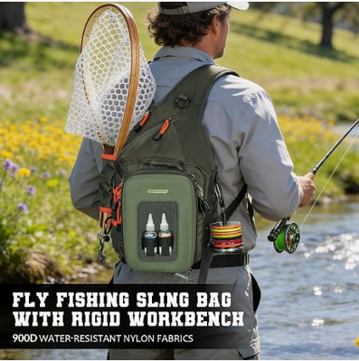 Fishing Backpack Tackle Bag with Workstation & Net Holder | Fits up to 2 x 3600 tackle boxes , MOLLE System, EVA Hardshell Lightweight Outdoor Pack