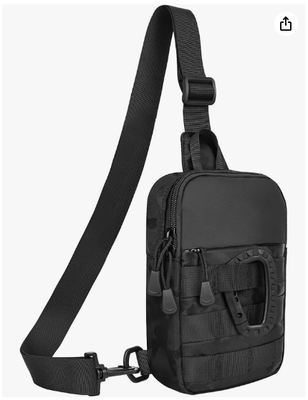 Small Sling Bag for Men, Tactical Inspired Waterproof Utility EDC Mini Crossbody Chest Bag for Travel Work Sport