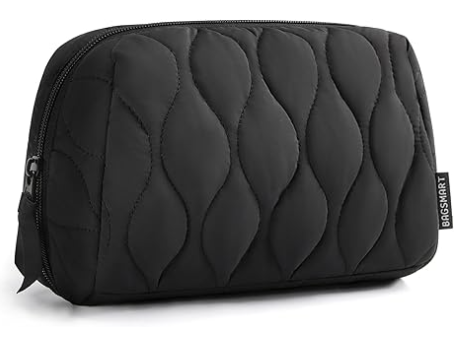 Makeup Bag, Travel Cosmetic Bag, Puffy Padded Make Up Bag for Women, Makeup Organizer Case, Wide-open Pouch Purse, Travel Essentials, Toiletries Accessories Brushes