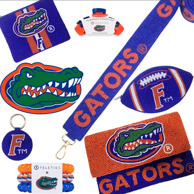 UF UNIVERSITY OF FLORIDA BEADED FOOTBALL COIN BAG
