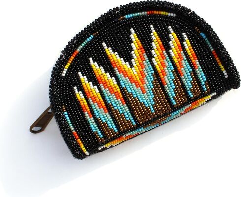 Lightweight OU Heart Beaded Coin Bag Handmade and Stadium Sized with Secure Side Zip Closure Perfect for Game Day Events