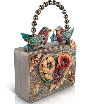 Fluttering Heart Top Handle Handbag Coin Purse Key ring and easy open trigger hook Beaded coin small bags
