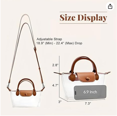 Clear Bag for Women,Stadium Approved Crossbody Handbags, Stadium Purse for Concerts & Sports Events