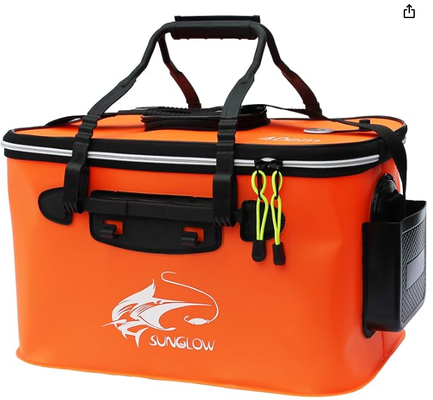 Grneric Fishing Bucket, 6Gallon/8Gallon/10Gallon Foldable Fish Bucket,Live Fish Container Multi-Functional Live Fish Bait Bucket,Outdoor Camping EVA Fishing Bag and Fish Protection Bucket