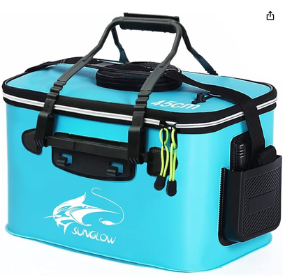 Grneric Fishing Bucket, 6Gallon/8Gallon/10Gallon Foldable Fish Bucket,Live Fish Container Multi-Functional Live Fish Bait Bucket,Outdoor Camping EVA Fishing Bag and Fish Protection Bucket
