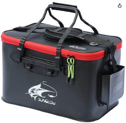 Grneric Fishing Bucket, 6Gallon/8Gallon/10Gallon Foldable Fish Bucket,Live Fish Container Multi-Functional Live Fish Bait Bucket,Outdoor Camping EVA Fishing Bag and Fish Protection Bucket