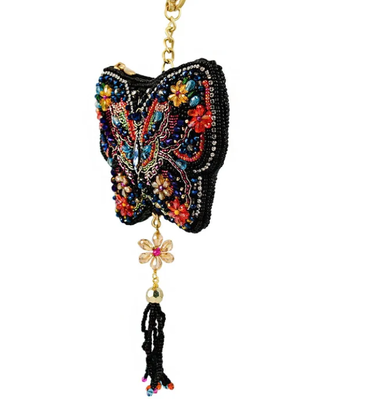 Flight of Fancy Coin Purse Key ring and easy open trigger hook Beaded coin small bags
