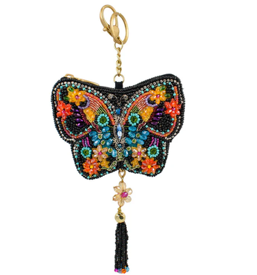 Flight of Fancy Coin Purse Key ring and easy open trigger hook Beaded coin small bags