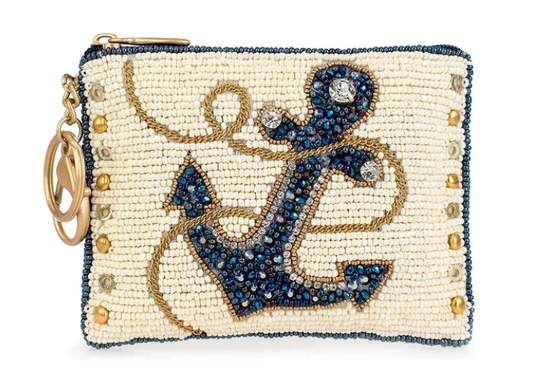 Hooked Up Coin Purse Eye catching butterfly coin bag with bold beadwork floral patterns playful tassel key ring and zipper closure perfect for small essentials