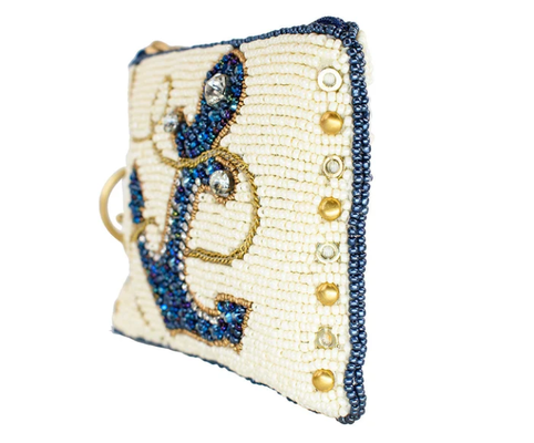 Hooked Up Coin Purse Eye catching butterfly coin bag with bold beadwork floral patterns playful tassel key ring and zipper closure perfect for small essentials