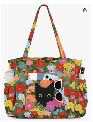 Miss Adola Cute Corduroy Tote Bag for Women Multi-Pocket with Zipper Large Capacity Shoulder Bag for Work, Travel, and Shopping