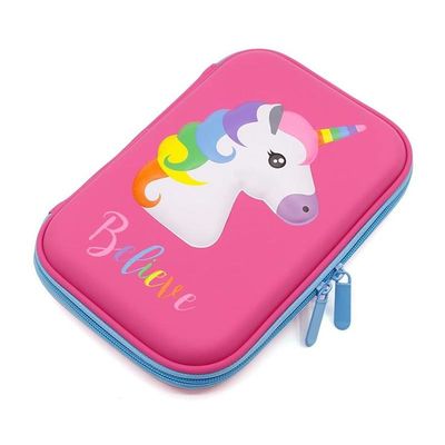 Durable EVA Pencil Case Hard Shell 3D Unicorn Design Storage Case Holds Up To 60 Pens Customizable Shape Style And Color
