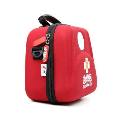 Medical Grade First Aid Kit Portable EVA Carrying Case with Customizable Size Mesh Pockets and Elastic Straps for Organization