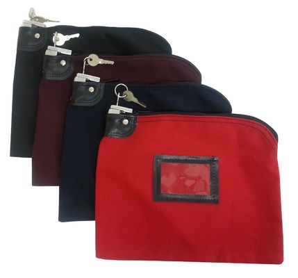 Heavy Duty Zipper Bank Bags Made From Durable 70D Nylon With Embossed Logo And Locking Security For Secure Cash Handling