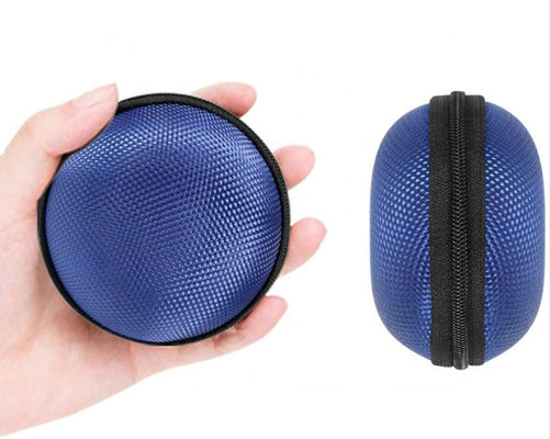 Bule Colors Zipper 75 Degree EVA Hard Cases Storage Earphones