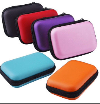 Pu Leather Zipper EVA Hard Cases Knitted Fabric Earphone Carrying Bag