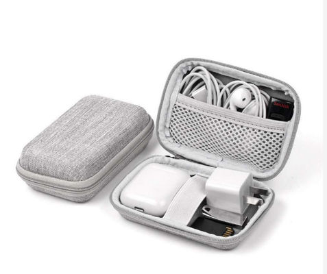 Waterproof Mini Hard Travel EVA Hard Cases with Zipper Storage Velvet Lining and Multiple Material Choices for Earphones