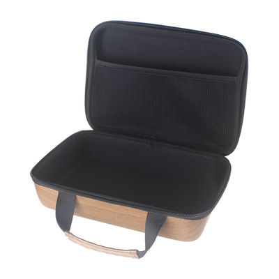 Dustproof EVA Storage Case Wood Grain PU Leather Surface Shockproof