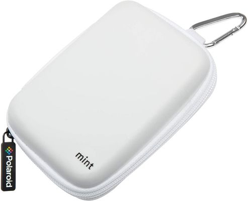 White Color Embossed EVA Camera Case 600D Polyester Zipper Protective