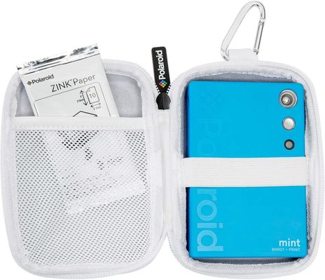 White Color Embossed EVA Camera Case 600D Polyester Zipper Protective