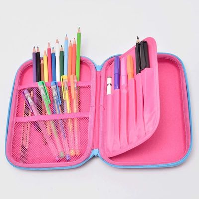 Waterproof EVA Pencil Case Featuring 3D Unicorn Design Elastic Pocket and Molded Foam Interior for Storage and Transport