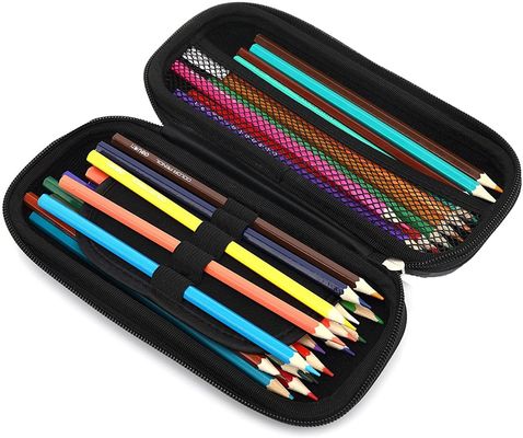 EVA Pencil Case Durable Polyester and PU Leather Construction with Soft Fabric Lining and Multiple Interior Compartments